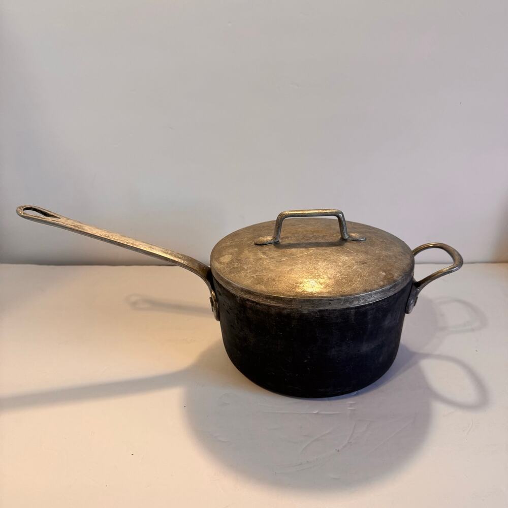 Magnalite GHC 2 Quart Sauce Pan w Helper Handle and Lid USA Anodized Cast Alum